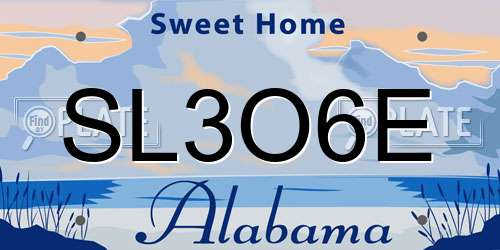 SL3O6E Alabama License Plate
