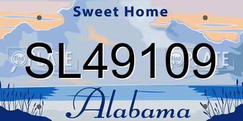 SL49109 Alabama License Plate