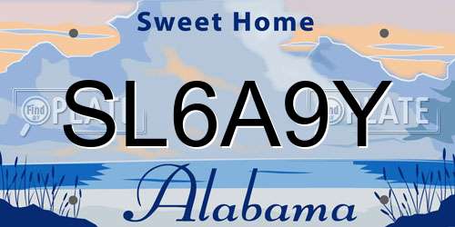 SL6A9Y Alabama License Plate