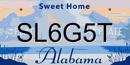 SL6G5T Alabama License Plate