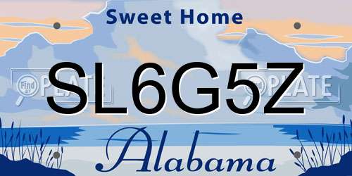 SL6G5Z Alabama License Plate