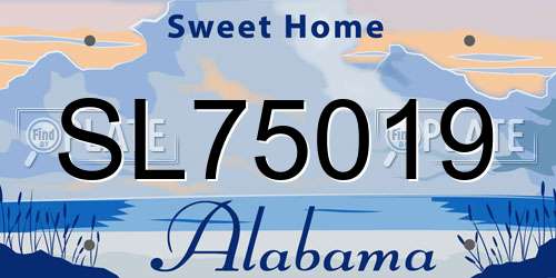 SL75019 Alabama License Plate