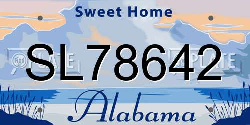 SL78642 Alabama License Plate