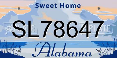 SL78647 Alabama License Plate