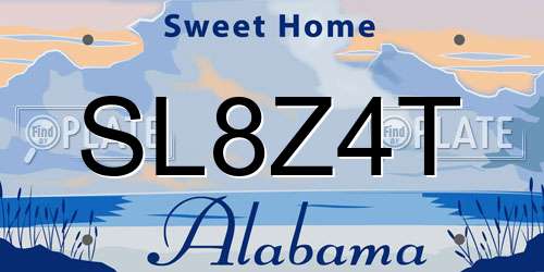 SL8Z4T Alabama License Plate