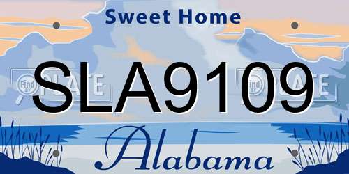 SLA9109 Alabama License Plate