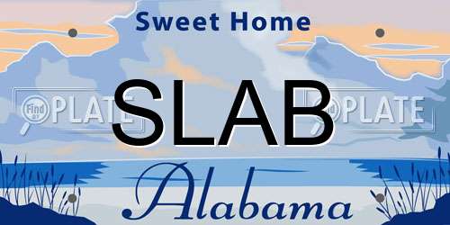 SLAB Alabama License Plate