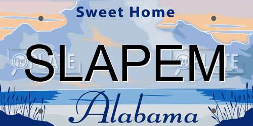 SLAPEM Alabama License Plate