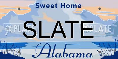 SLATE Alabama License Plate