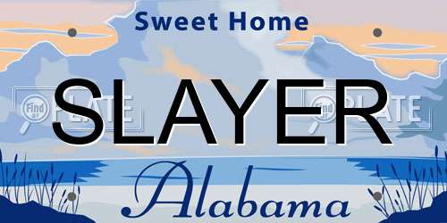 SLAYER Alabama License Plate