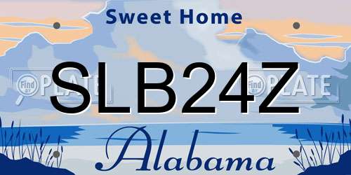 SLB24Z Alabama License Plate