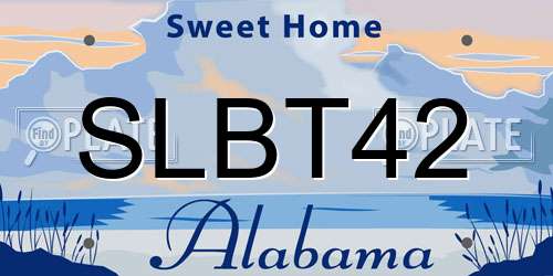 SLBT42 Alabama License Plate