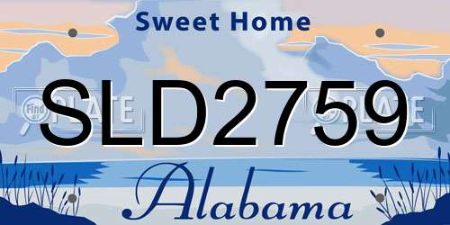 SLD2759 Alabama License Plate