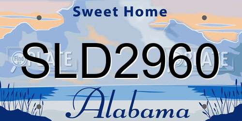 SLD2960 Alabama License Plate
