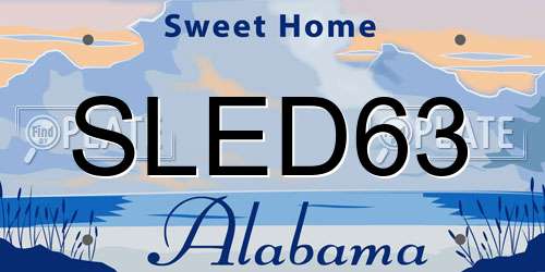 SLED63 Alabama License Plate