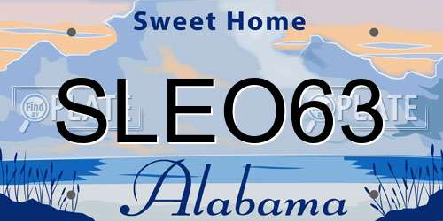SLEO63 Alabama License Plate