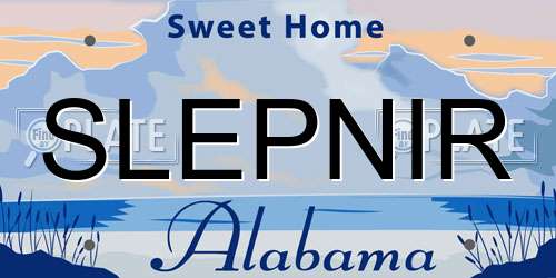 SLEPNIR Alabama License Plate