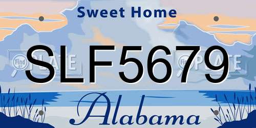SLF5679 Alabama License Plate