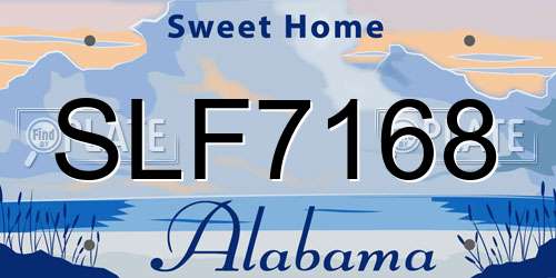 SLF7168 Alabama License Plate
