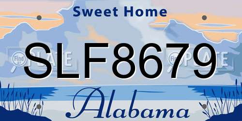 SLF8679 Alabama License Plate