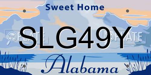 SLG49Y Alabama License Plate