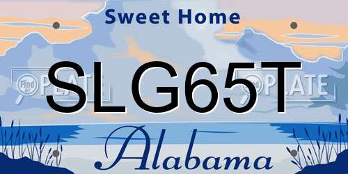 SLG65T Alabama License Plate