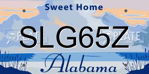 SLG65Z Alabama License Plate