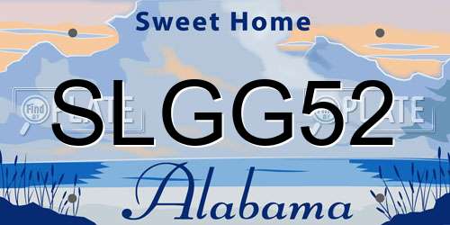 SLGG52 Alabama License Plate