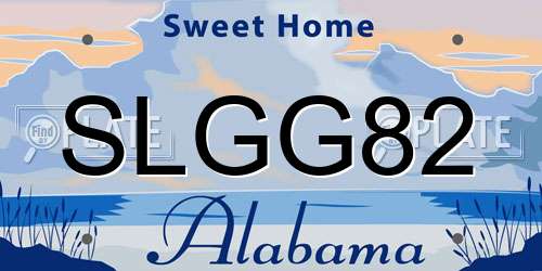 SLGG82 Alabama License Plate