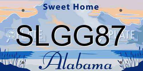 SLGG87 Alabama License Plate