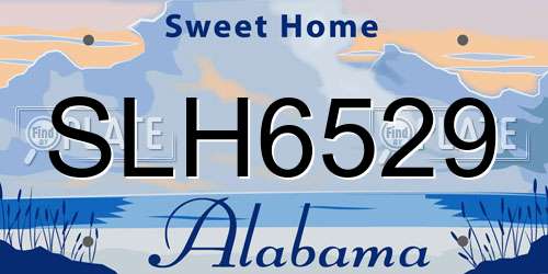 SLH6529 Alabama License Plate