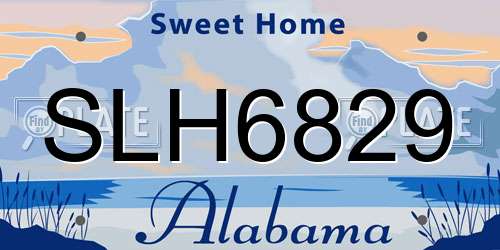 SLH6829 Alabama License Plate