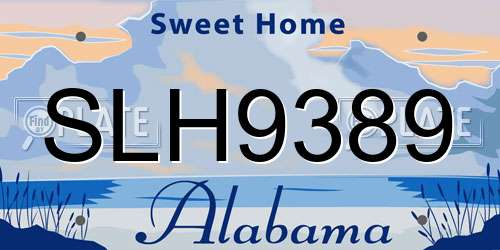 SLH9389 Alabama License Plate