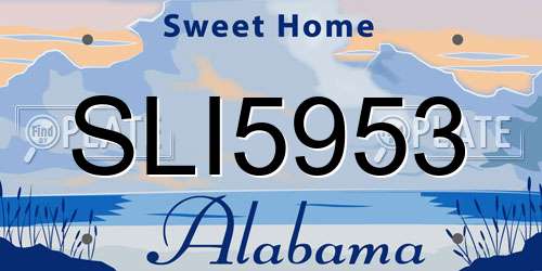 SLI5953 Alabama License Plate