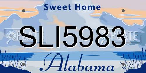 SLI5983 Alabama License Plate