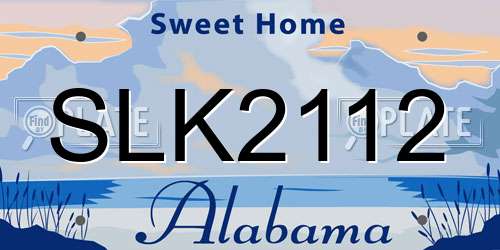 SLK2112 Alabama License Plate