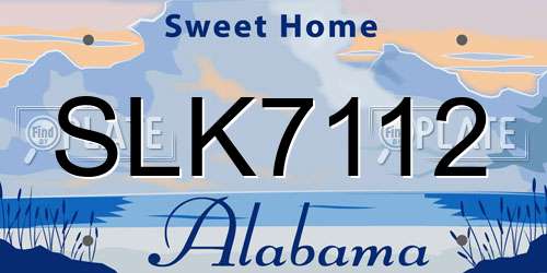 SLK7112 Alabama License Plate