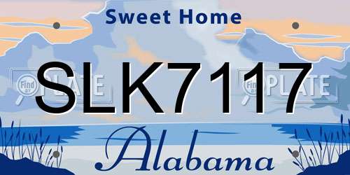 SLK7117 Alabama License Plate
