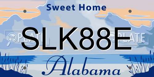 SLK88E Alabama License Plate