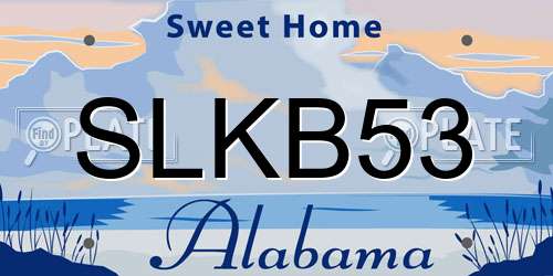 SLKB53 Alabama License Plate