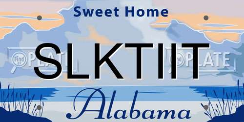 SLKTIIT Alabama License Plate