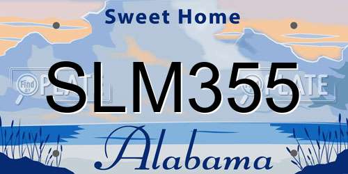 SLM355 Alabama License Plate