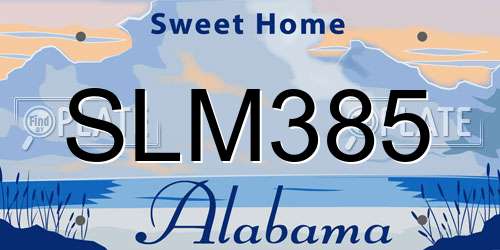 SLM385 Alabama License Plate