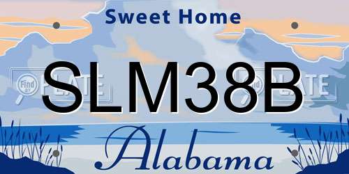 SLM38B Alabama License Plate