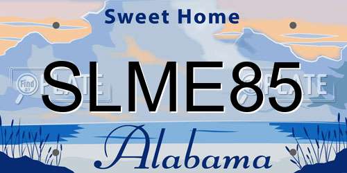 SLME85 Alabama License Plate