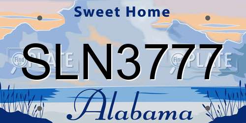 SLN3777 Alabama License Plate