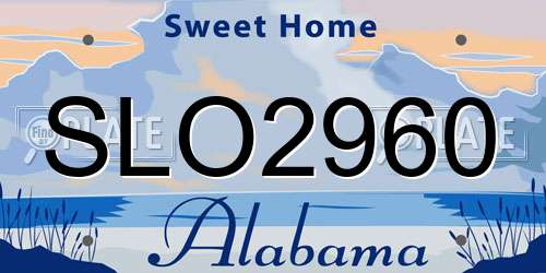 SLO2960 Alabama License Plate