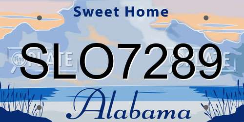 SLO7289 Alabama License Plate