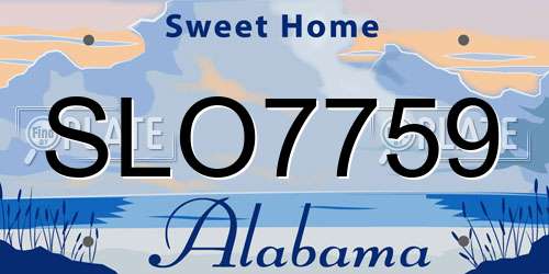 SLO7759 Alabama License Plate