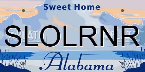 SLOLRNR Alabama License Plate